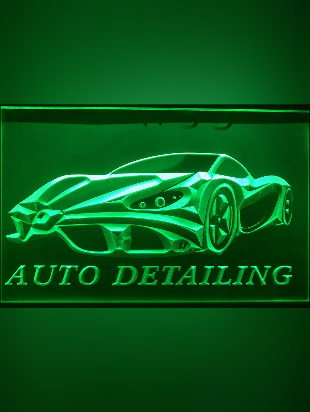 Auto Detailing Detail LED Neon Sign Green